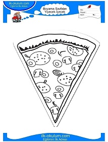 Çocuklar İçin Pizza Boyama Sayfaları 